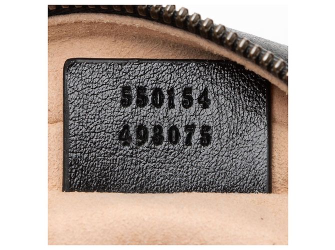 Bolsa de Ombro Mini Redonda GG Marmont em Couro Matelassé Gucci Preto - vista 6
