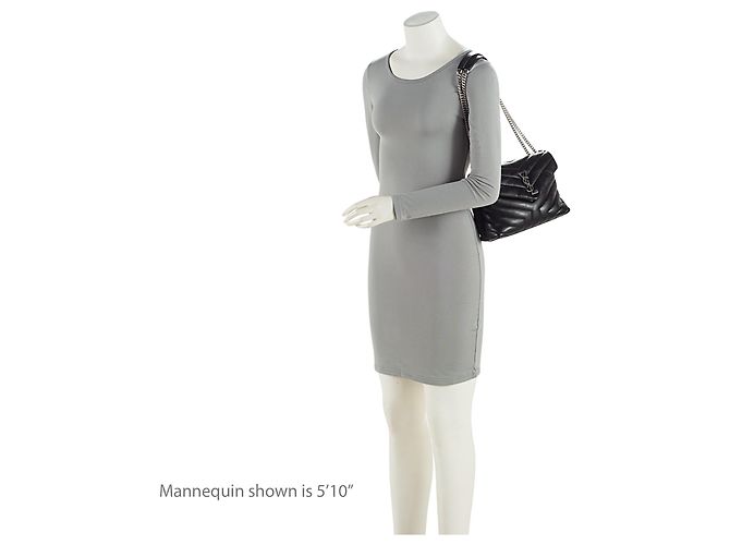Autre Marque Borsa a tracolla Small LouLou in pelle di vitello matelassé con monogramma Saint Laurent Nero - vista 5