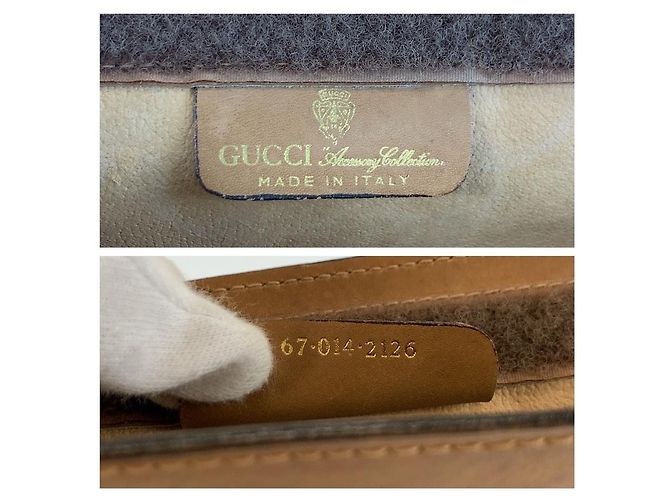 Pochette Gucci in scamosciato marrone - vista 3