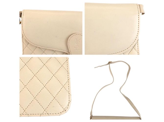 Autre Marque Borsa a tracolla matelassé Yves Saint Laurent Bianco - vista 6
