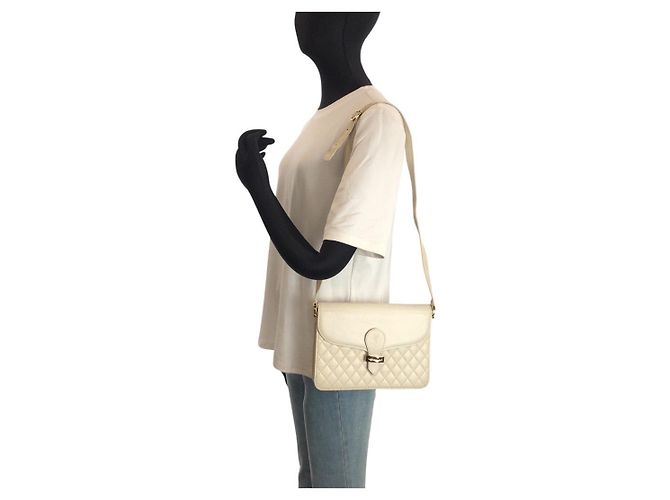 Autre Marque Borsa a tracolla matelassé Yves Saint Laurent Bianco - vista 7