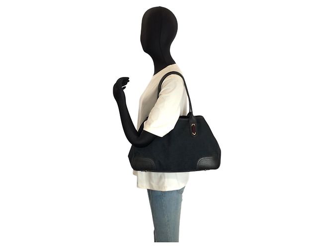 Borsa tote Gucci GG Canvas nera Nero - vista 5