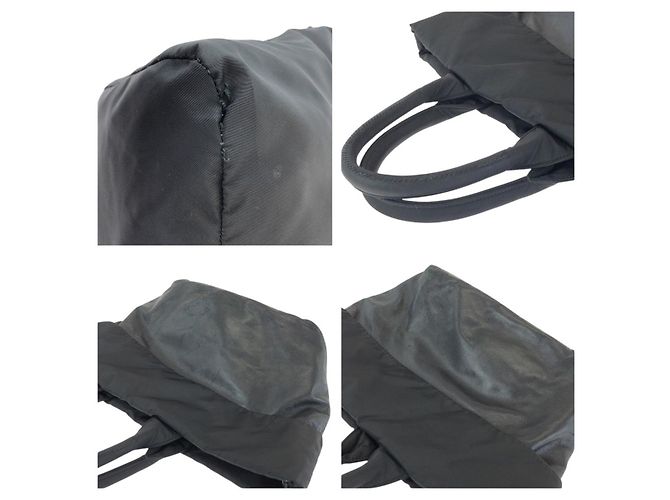 Borsa Tote Doppia Prada Tessuto Nero - vista 6