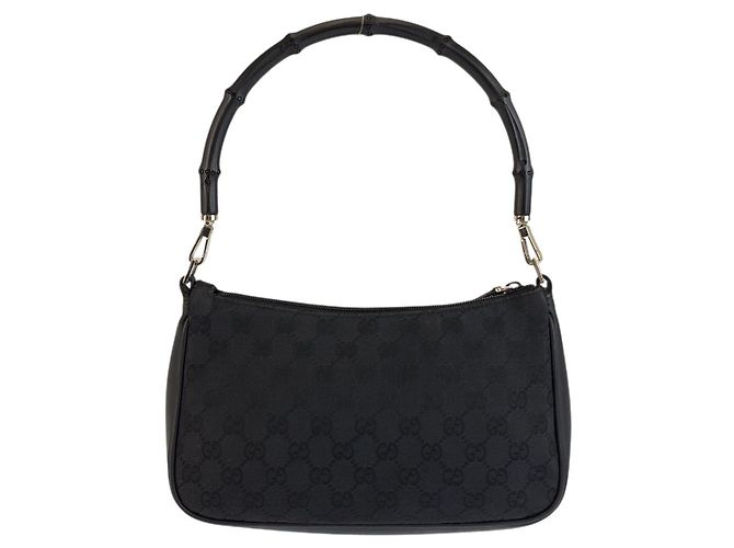 Gucci Bamboo Schultertasche Schwarz - Ansicht 2