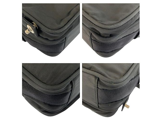 Bolsa de Ombro Prada Tessuto Preto - vista 4