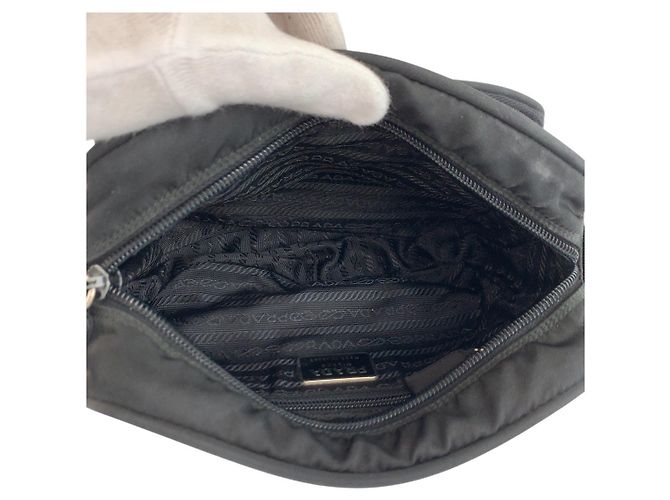 Bolsa de Ombro Prada Tessuto Preto - vista 8
