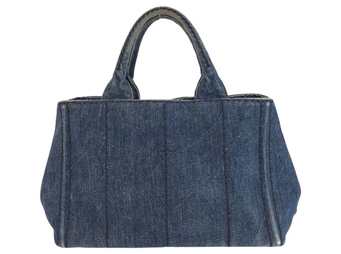 Saco Tote Prada Canapa Azul - vista 2
