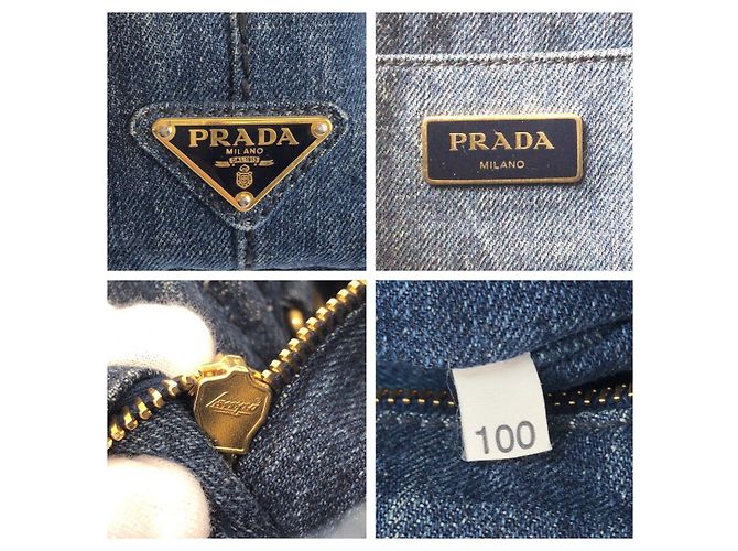 Saco Tote Prada Canapa Azul - vista 3