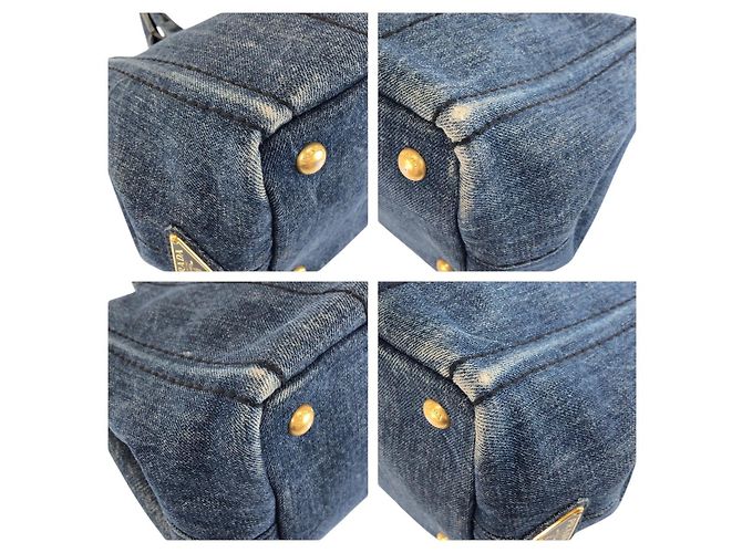 Saco Tote Prada Canapa Azul - vista 4