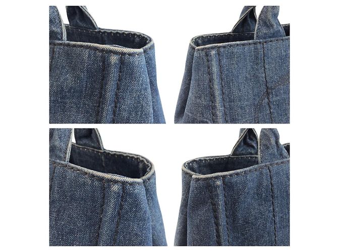 Saco Tote Prada Canapa Azul - vista 5