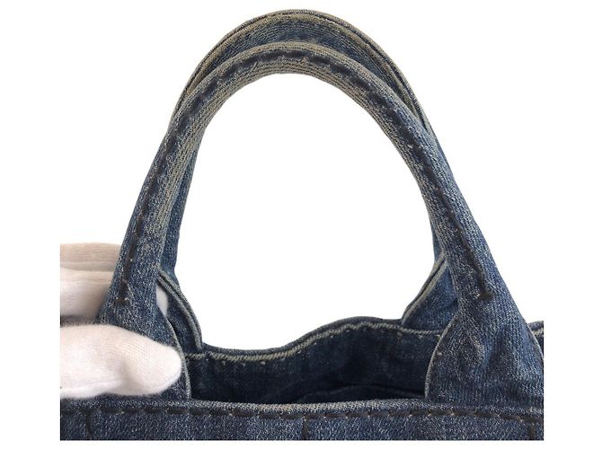 Saco Tote Prada Canapa Azul - vista 8