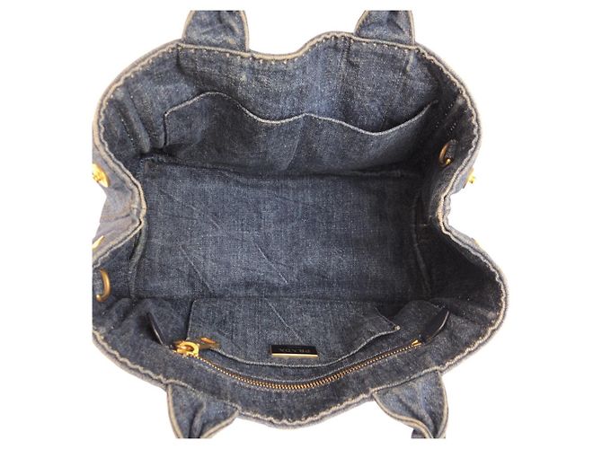 Saco Tote Prada Canapa Azul - vista 9