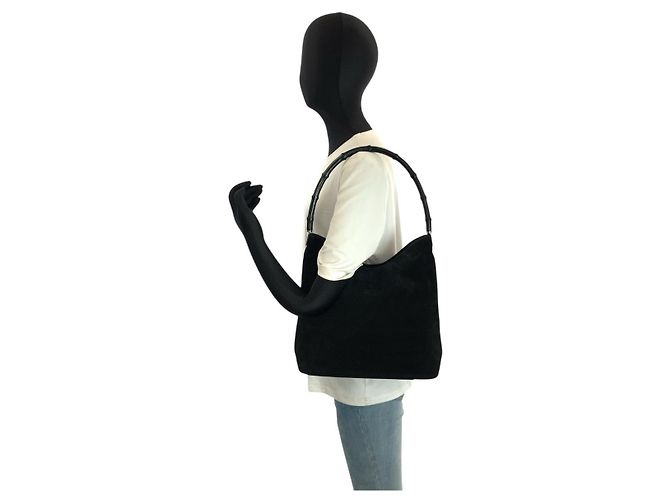Gucci Bamboo Schultertasche Schwarz - Ansicht 5