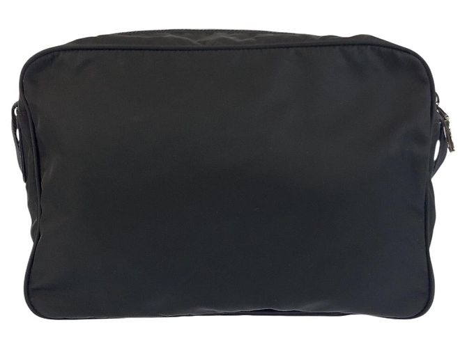 Prada Tessuto Triangle Logo Shoulder Bag Black - view 2