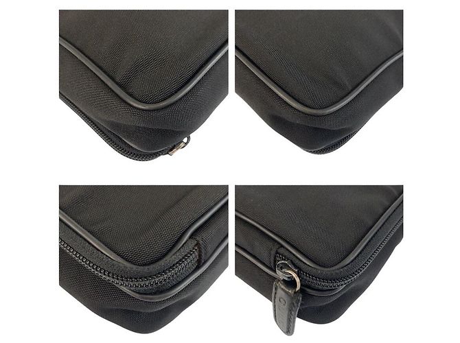 Pochette Gucci in nylon nero - vista 4