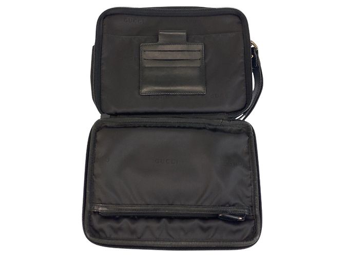 Pochette Gucci in nylon nero - vista 5