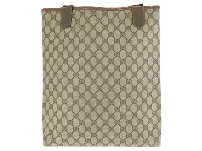 Borsa Tote Gucci GG Supreme Marrone Beige - vista 2
