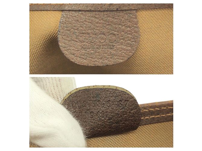 Borsa Tote Gucci GG Supreme Marrone Beige - vista 4