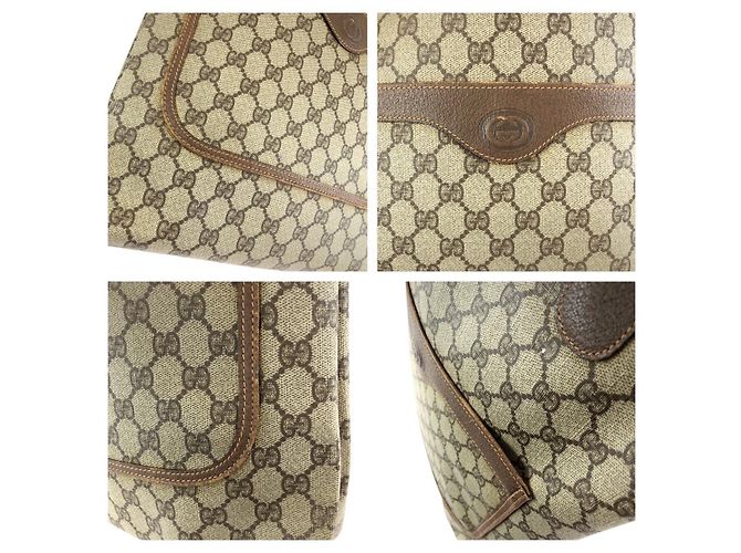 Borsa Tote Gucci GG Supreme Marrone Beige - vista 5