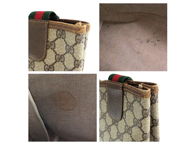 Borsa Tote Gucci GG Supreme Marrone Beige - vista 6