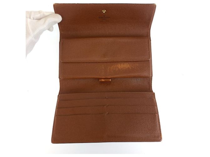 Louis Vuitton Monogram Portefeuille Tresor Marrone - vista 4