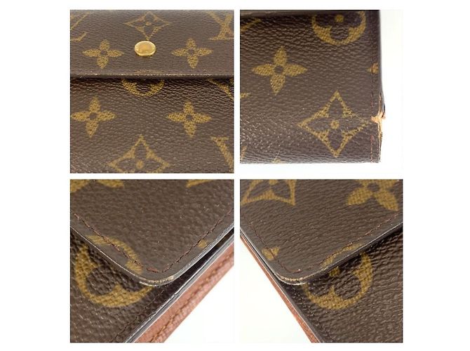 Louis Vuitton Monogram Portefeuille Tresor Marrone - vista 9