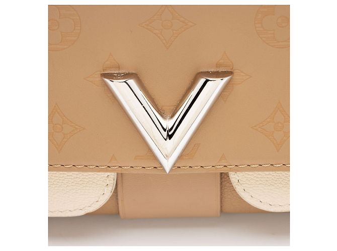 Borsa Louis Vuitton Monogram Cuir Very Chain Bag Marrone Beige - vista 10