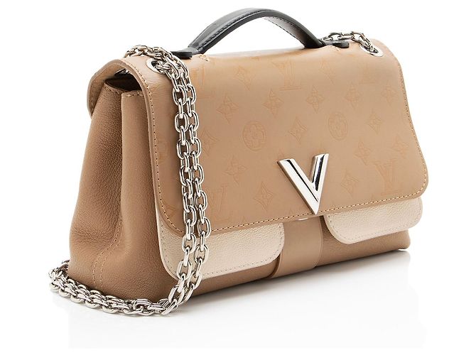 Borsa Louis Vuitton Monogram Cuir Very Chain Bag Marrone Beige - vista 2