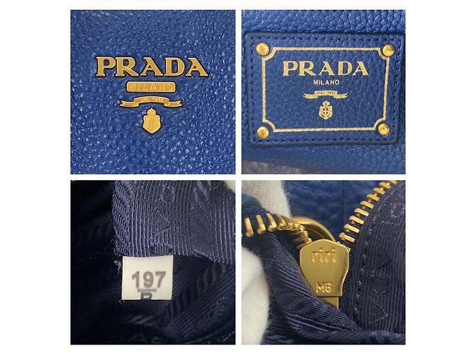 Saco Tote Prada Vittello Daino Azul - vista 3