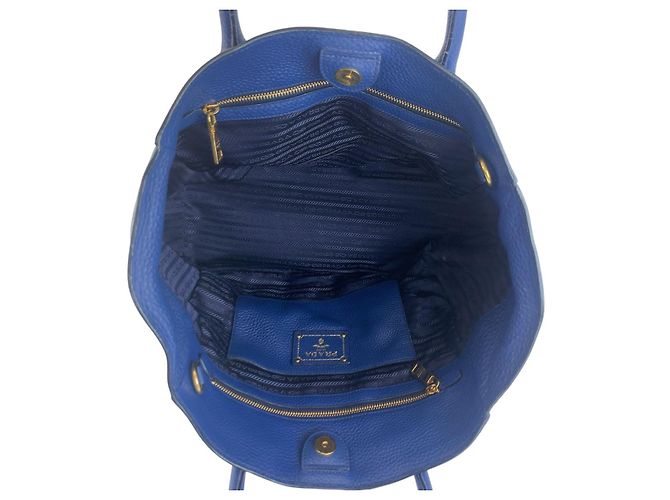 Saco Tote Prada Vittello Daino Azul - vista 8