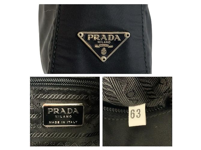 Sac à épaule Prada Tessuto avec logo triangle Noir - vue 3