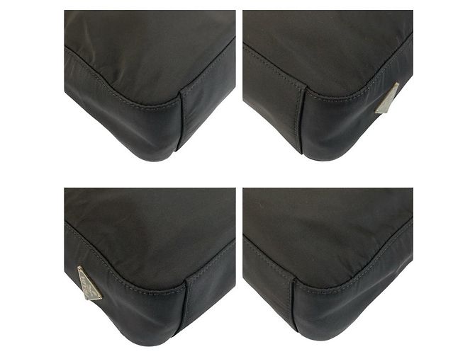 Sac à épaule Prada Tessuto avec logo triangle Noir - vue 4