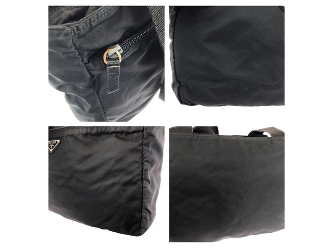 Tote Sacola Prada Tessuto com logo triangular Preto - vista 5