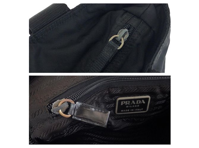 Tote Sacola Prada Tessuto com logo triangular Preto - vista 6