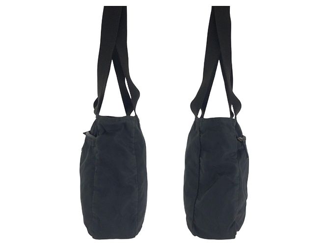 Tote Sacola Prada Tessuto com logo triangular Preto - vista 8
