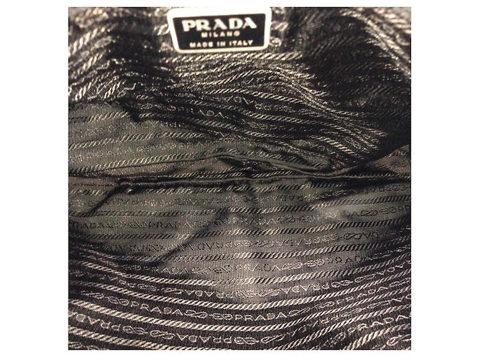 Tote Sacola Prada Tessuto com logo triangular Preto - vista 9