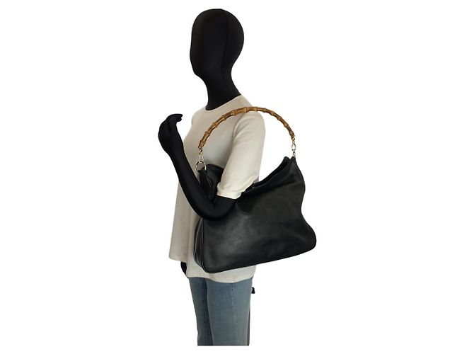 Gucci Bamboo Schultertasche Schwarz - Ansicht 6