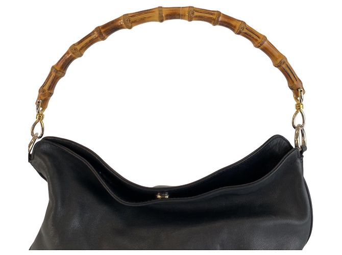 Gucci Bamboo Schultertasche Schwarz - Ansicht 8