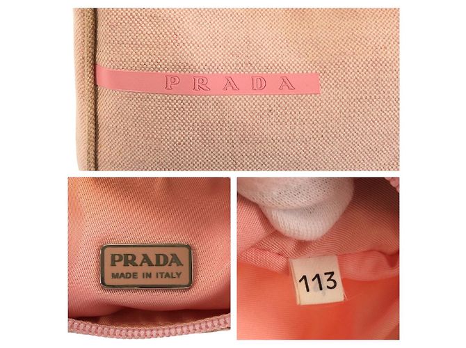 Bolso de mano Prada rosa de lona - vista 3