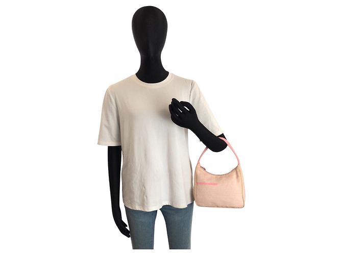 Bolso de mano Prada rosa de lona - vista 6