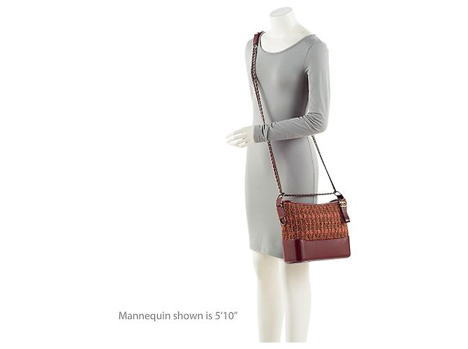 Chanel Tweed Calfskin Gabrielle Medium Hobo Marrone - vista 5