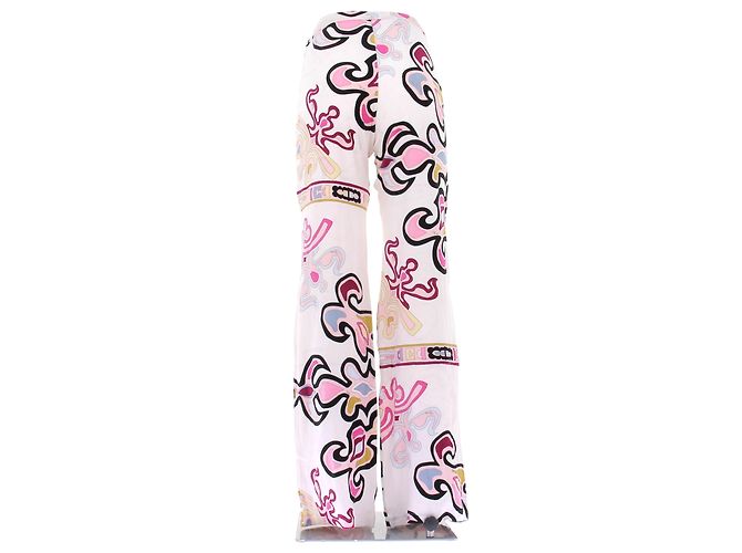 Emilio Pucci Calças de esponja brancas e multicoloridas Multicor - vista 2