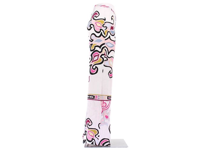 Emilio Pucci Calças de esponja brancas e multicoloridas Multicor - vista 3