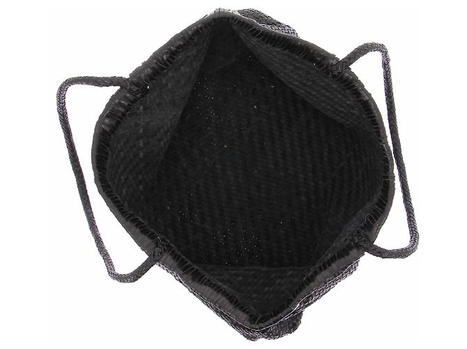 Autre Marque Cabas tressé Bagu Noir Nero - vista 4