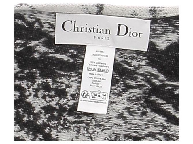 Christian Dior Poncho in cashmere beige e blu navy - vista 5