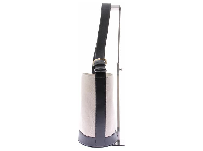 Borsa a secchiello in pelle beige Soeur - vista 5