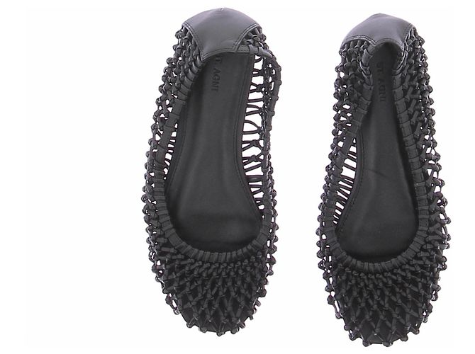 Autre Marque Bailarinas negras trenzadas Negro - vista 4