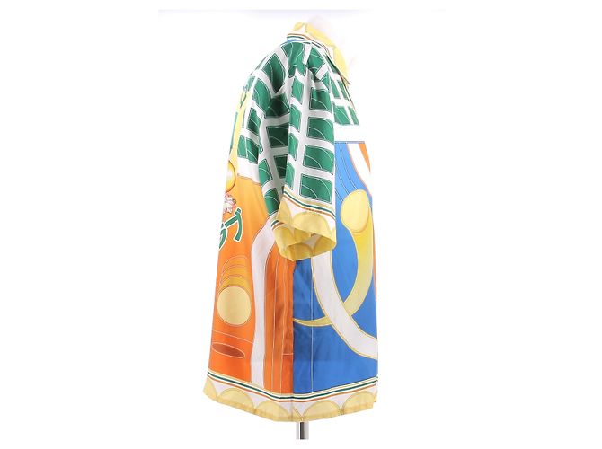 Casablanca Mehrfarbig gemusterte Seidenbluse Orange - Ansicht 3