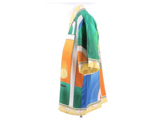 Casablanca Mehrfarbig gemusterte Seidenbluse Orange - Ansicht 4