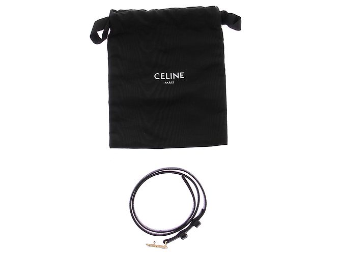 Céline Cintura nera con logo dorato Nero - vista 5